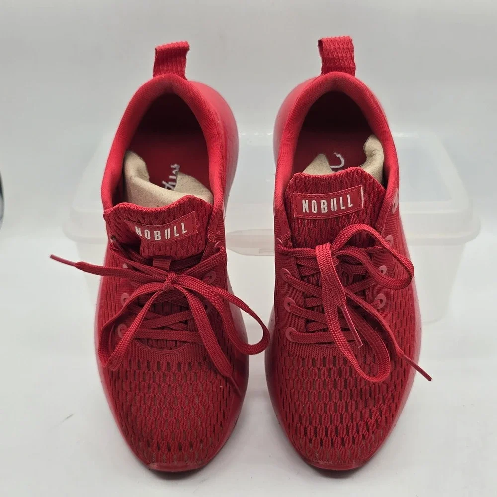 NOBULL Shoes Mens Size 6.5 Womens 8 Red Mesh Low Top Athletic Running Sneakers